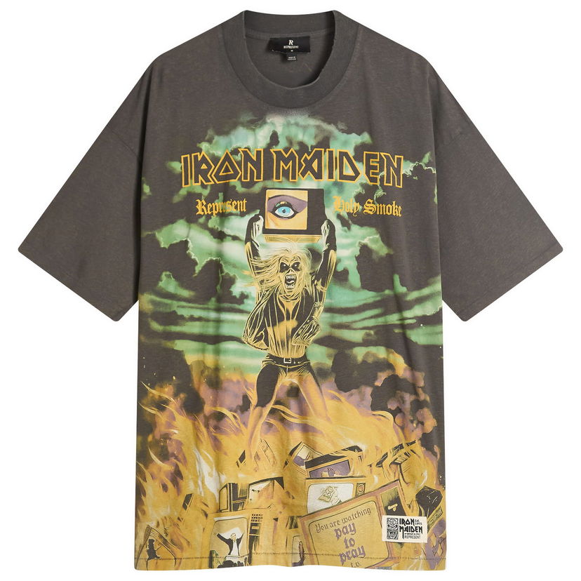 Футболка Represent Clo Iron Maiden Holy Smoke Graphic Tee Сірий | MLM100586-46