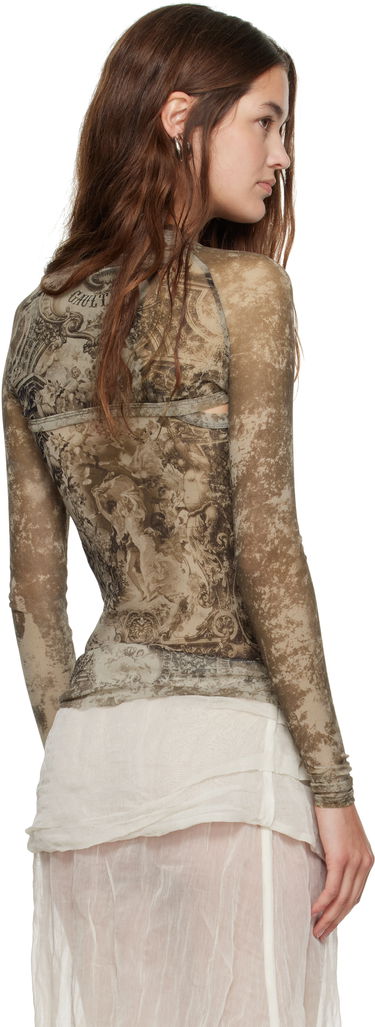 Футболка Jean Paul Gaultier Jean Paul Gaultier 'The Médaillon' Long Sleeve Top Коричневий | 25/03-W-TO303-M006P-6965, 2