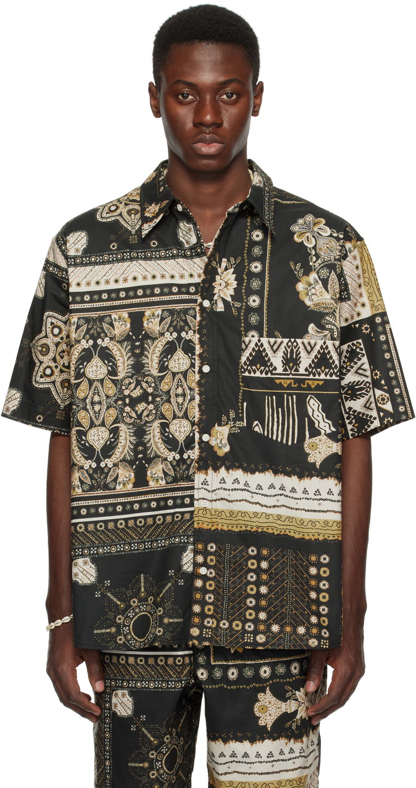 Сорочка ISABEL MARANT Isabel Marant Garlonn Patchwork Print Shirt чорний | 25PCH0216HA-C1I09H