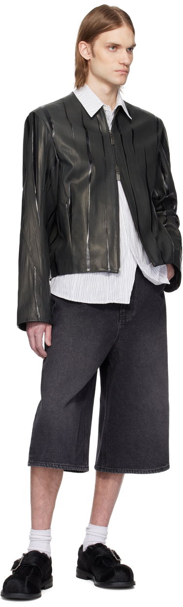 Куртка бомбер ADER ERROR ADER error Product. 14 Cropped Leather Jacket чорний | BO01SSJK0107BK, 3