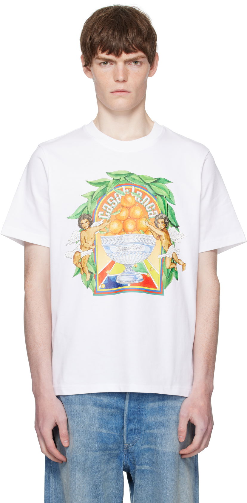 Футболка Casablanca Casablanca Triomphe D'Orange Graphic Tee білий | MPF25-JTS-001-23-EX-FLANNELS