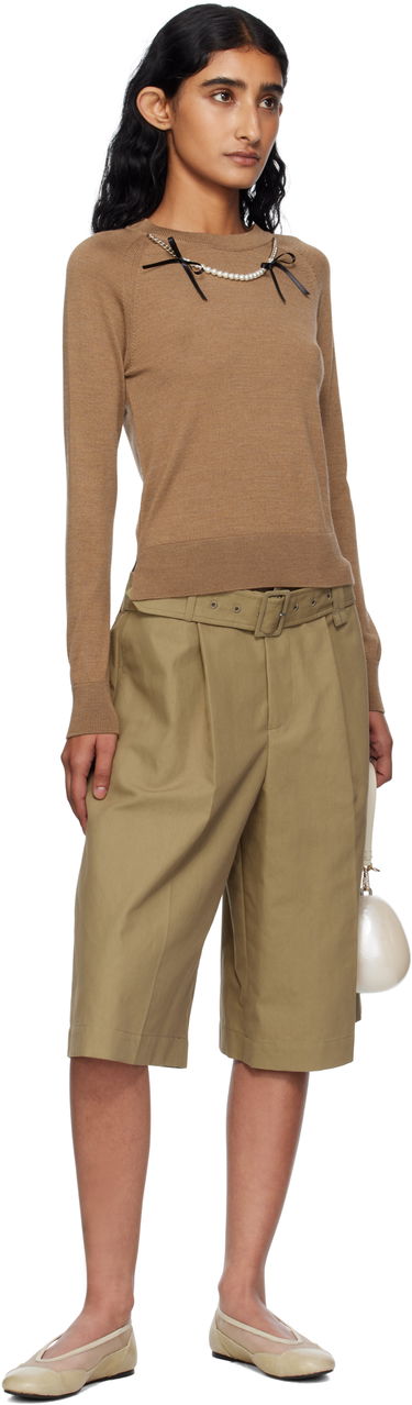 Шорти Simone Rocha Simone Rocha Wide Leg Multi Belt Loop Shorts бежевий | 4160 1267, 3