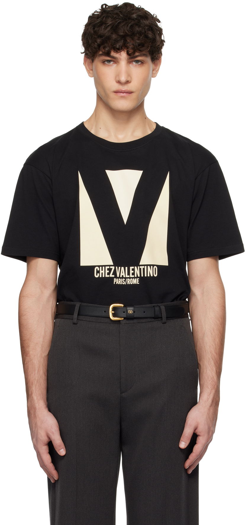 Футболка Valentino Jersey Cotton Print T-Shirt чорний | 6V3MG16PAQ9