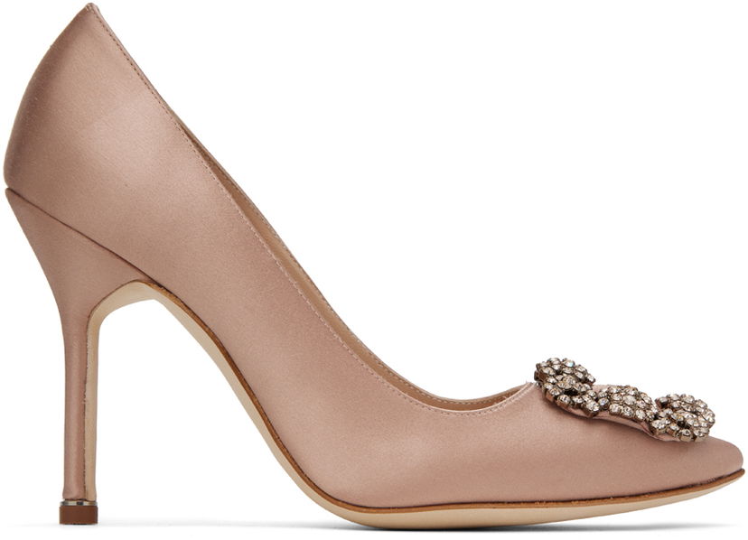 Ювелірні вироби Manolo Blahnik Manolo Blahnik Hangisi Satin Pumps Рожевий | 9XX-0669