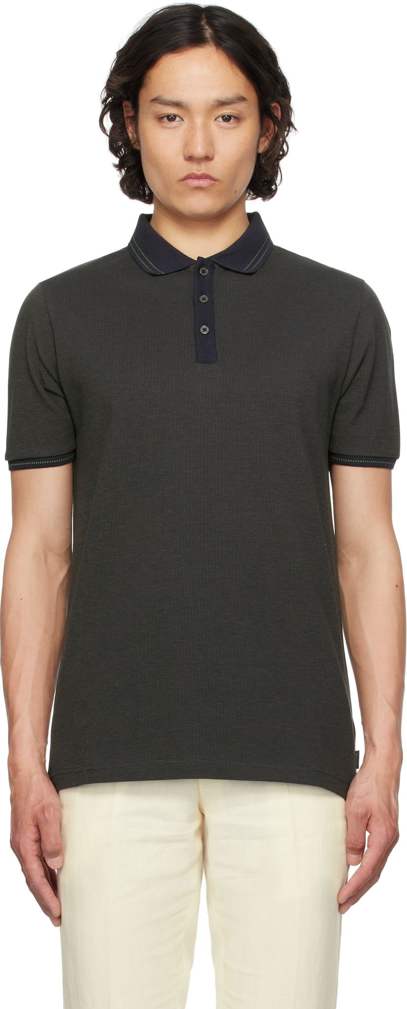 Сорочка поло Paul Smith PS Paul Smith Micro Jacquard Organic Cotton Polo Зелений | M2R-081Z-P22277-49