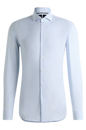Сорочка BOSS Slim-Fit Easy-Iron Cotton Blend Shirt Синій | 50533433
