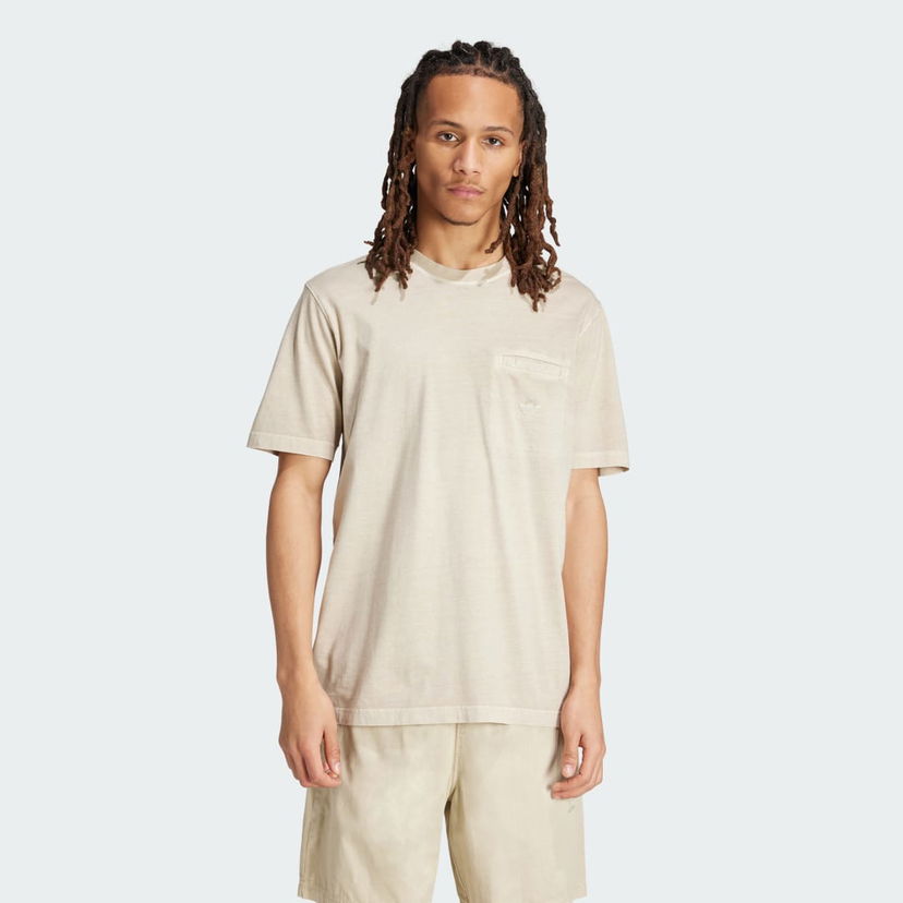 Футболка adidas Performance Trefoil Essentials + Dye Pocket бежевий | IS1763