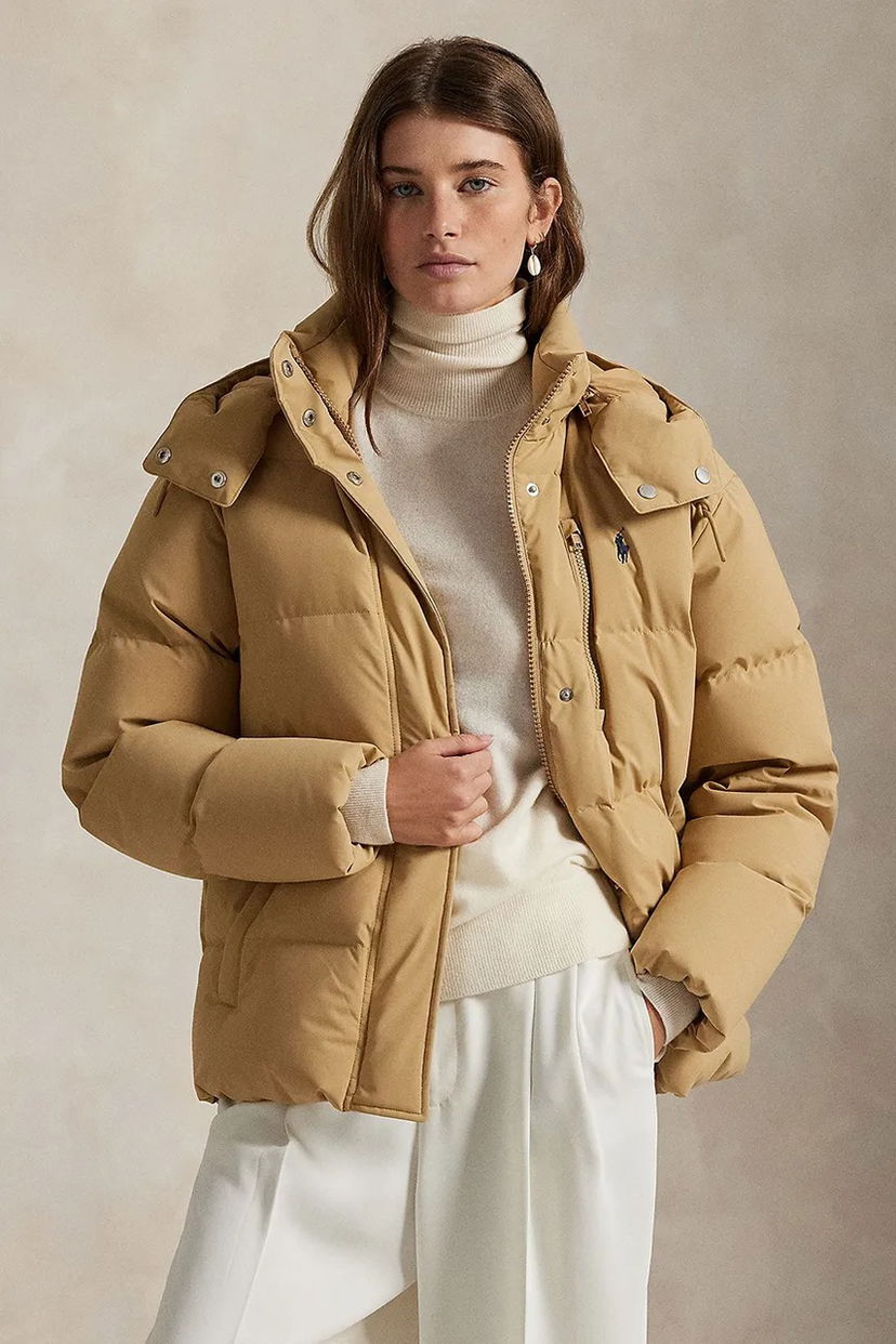 Пуховик Polo by Ralph Lauren Winter Matte Poly Down Puffer Jacket бежевий | 211971190001