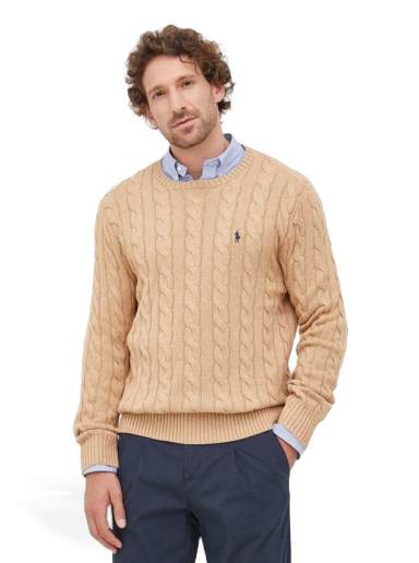 Cветр Polo by Ralph Lauren Cotton Cable Crew Knit бежевий | 710775885014