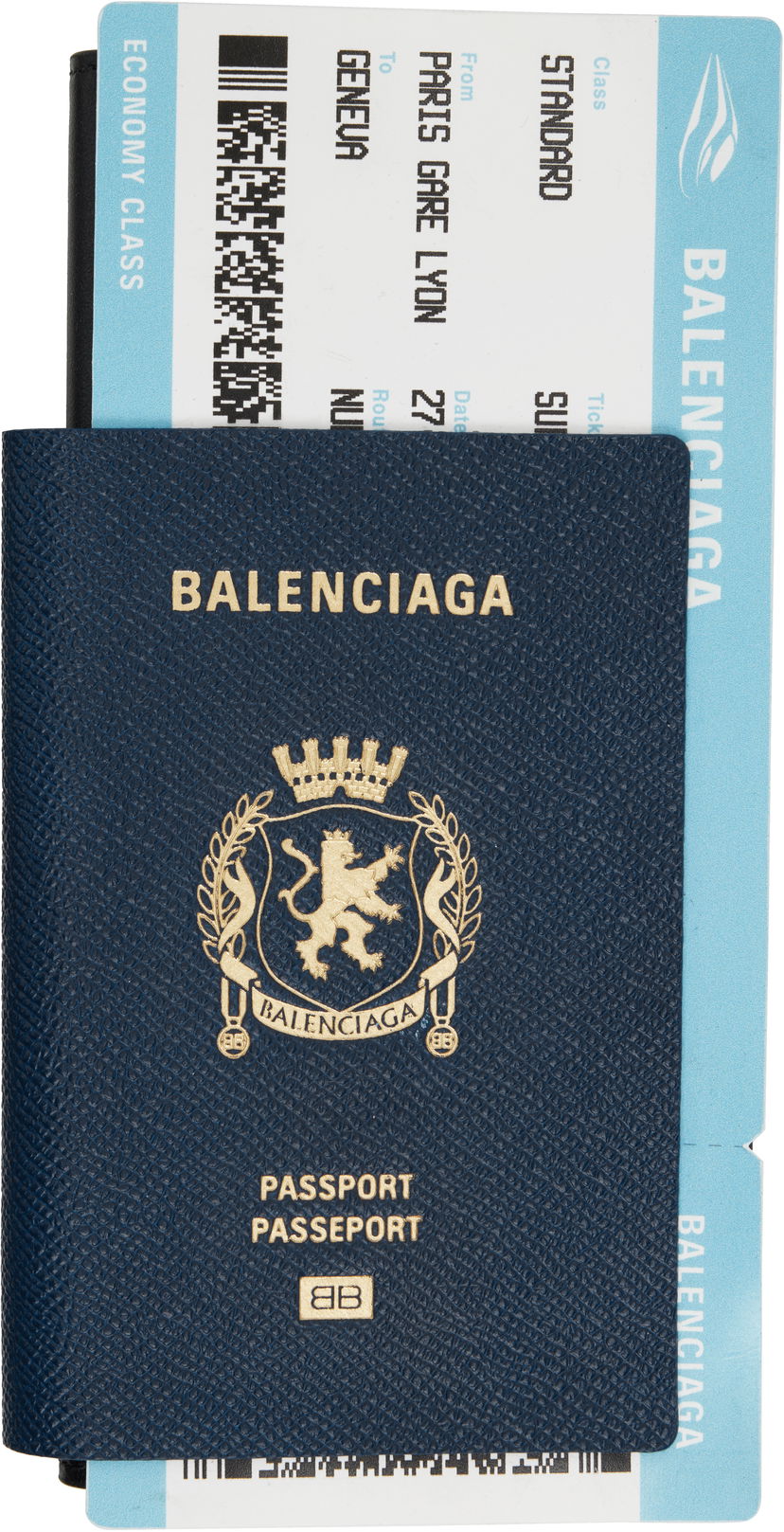 Гаманець Balenciaga Passport Long 1 Ticket Wallet темно-синій | 7877742AA3R
