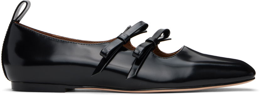 плаття SHUSHU/TONG SHUSHU/TONG Double Bow Mary Jane Ballerina Flats чорний | MWDDAC04 LEA001