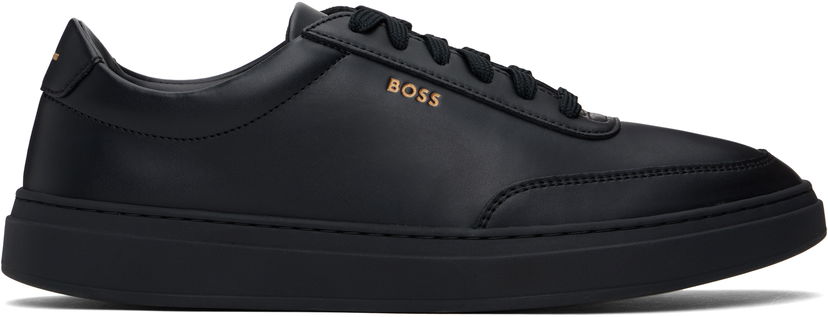 Кросівки та взуття BOSS BOSS Coated-Leather Logo чорний | 50536504