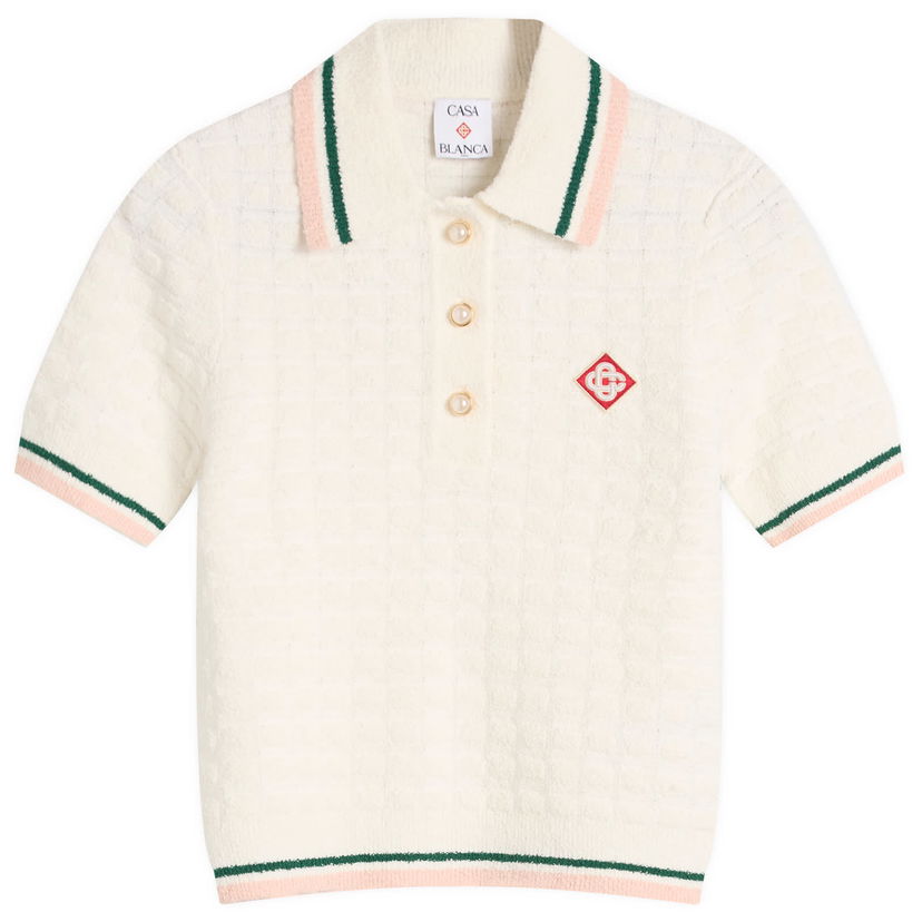 Сорочка поло Casablanca Casablanca Women's Boucle Polo білий | WPF25-KW-1017-01