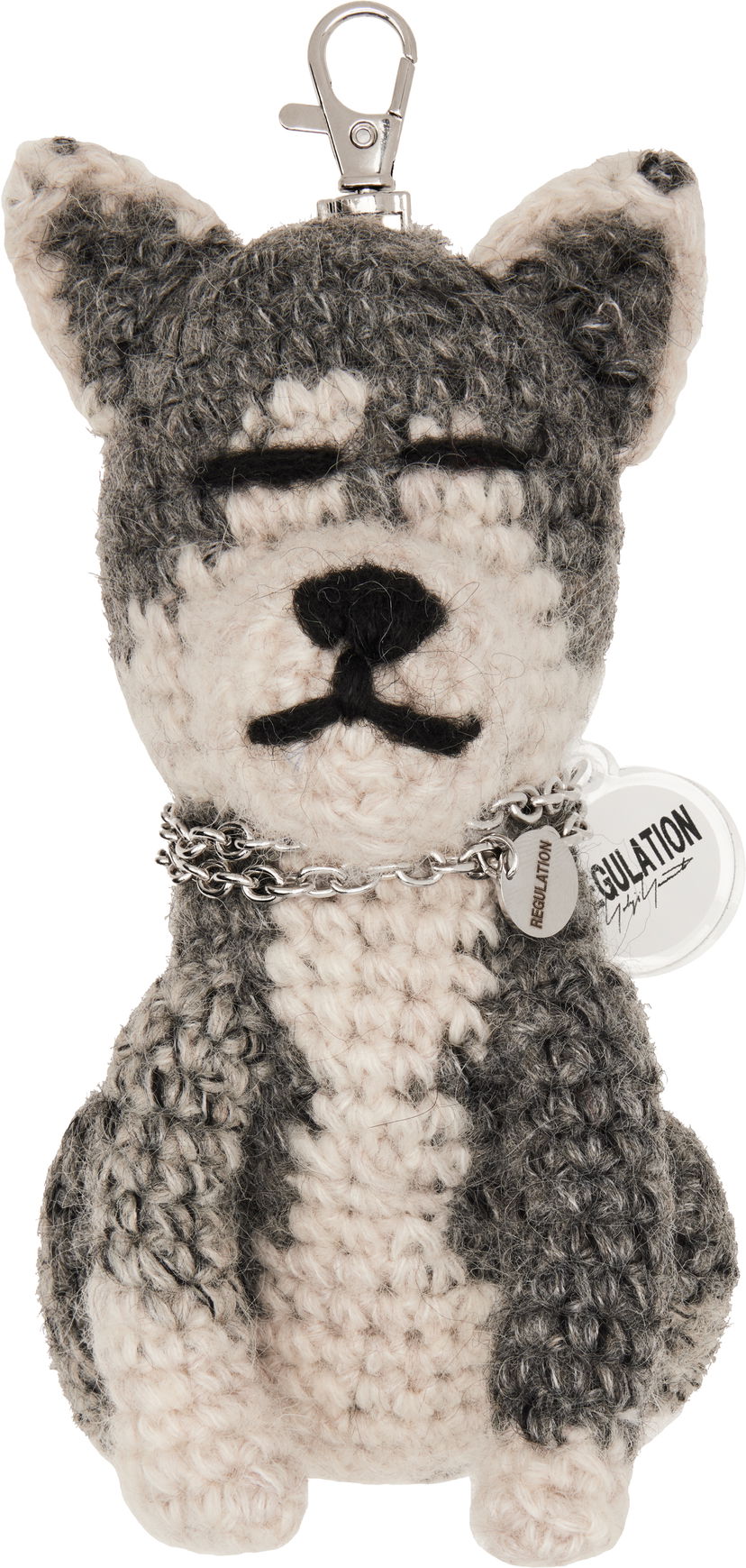 Брелоки Yohji Yamamoto Yohji Yamamoto Combination Knit Dog Keychain Сірий | FM-K59-902