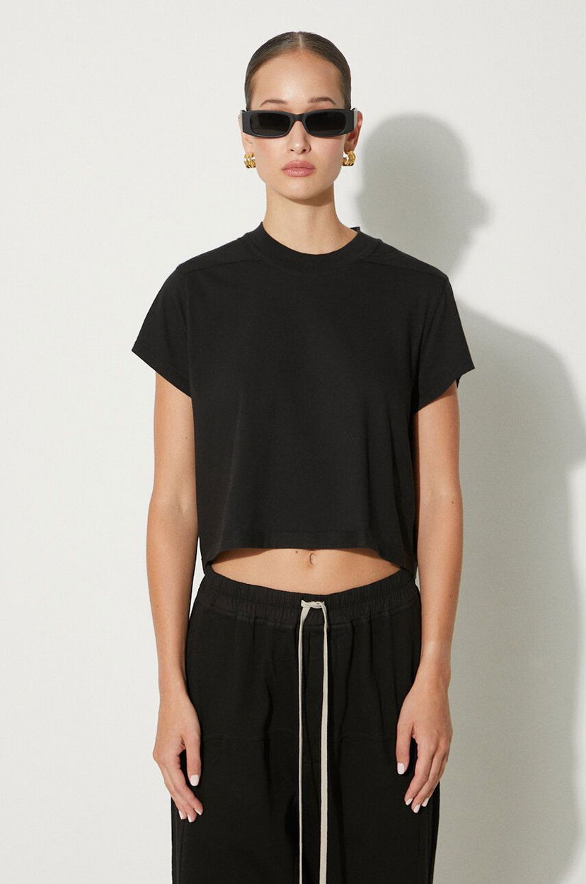 Футболка Rick Owens Cropped Small Level T-Shirt чорний | DS02D2207.RN