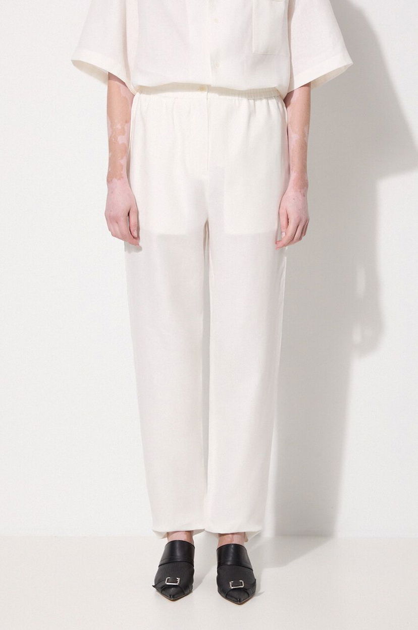 Штани PANGAIA Pangaia DNA Linen High Waist Trousers білий | 10001914