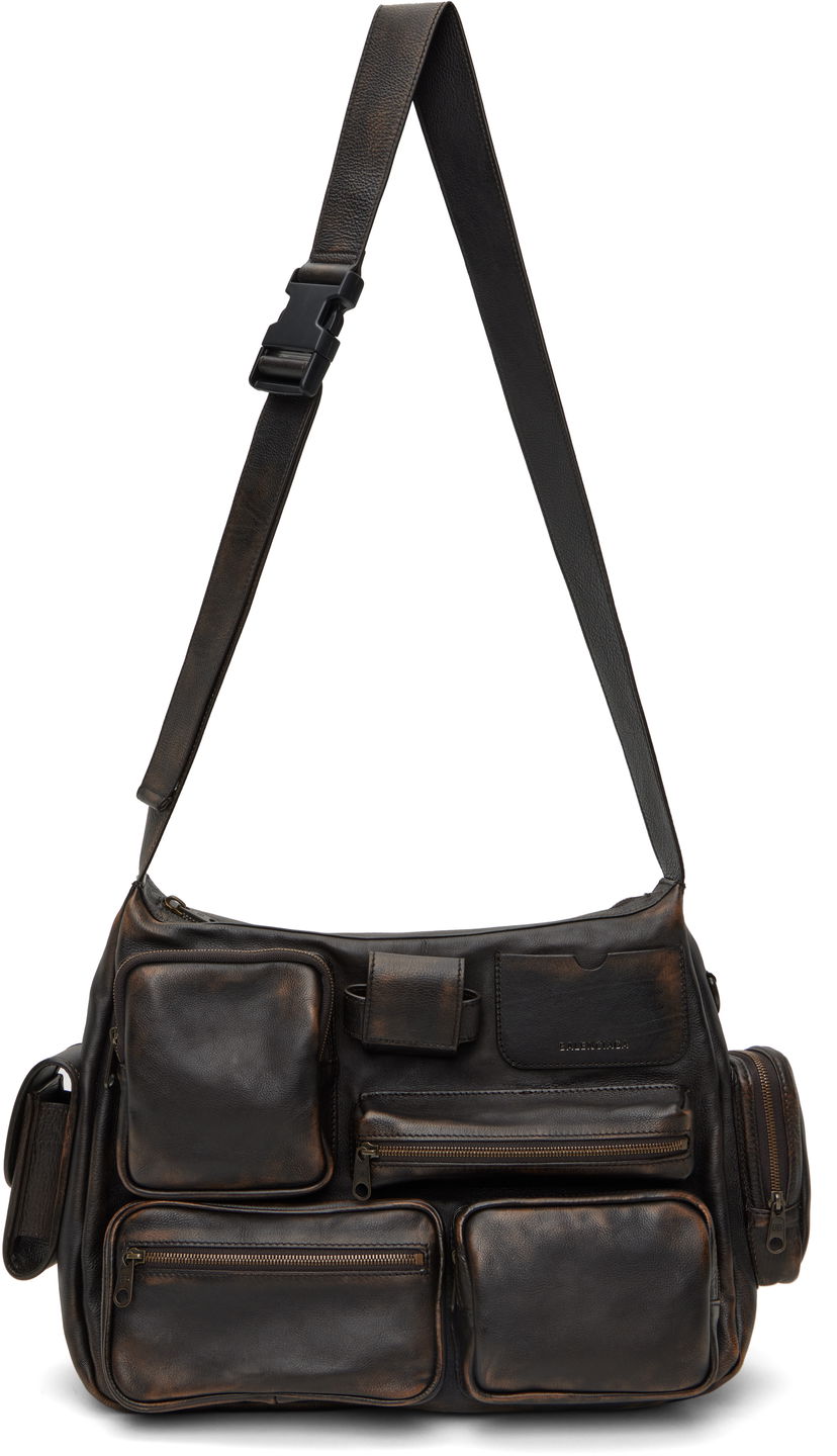 Сумка Balenciaga Balenciaga Superbusy Multi-Pocket Leather Messenger Bag Коричневий | 7852972ABFZ