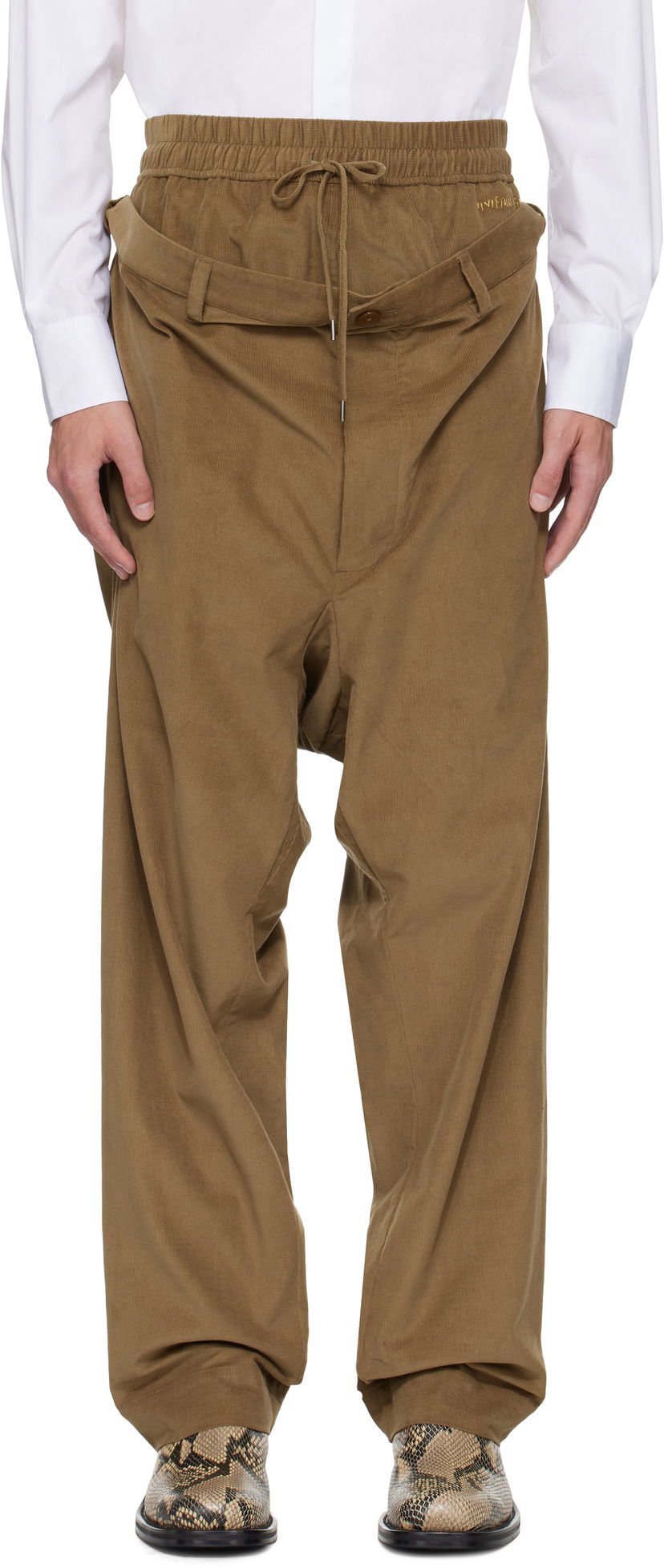 Штани Vivienne Westwood Vivienne Westwood Builder Drop Crotch Corduroy Trousers Коричневий | 2F01001R-W0186-