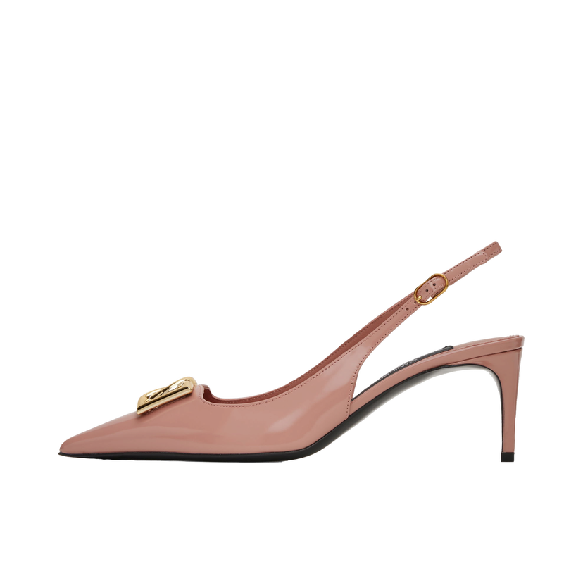 Кросівки та взуття Dolce & Gabbana Dolce&Gabbana Polished Calfskin Slingback Heels Рожевий | CG0894 A1037
