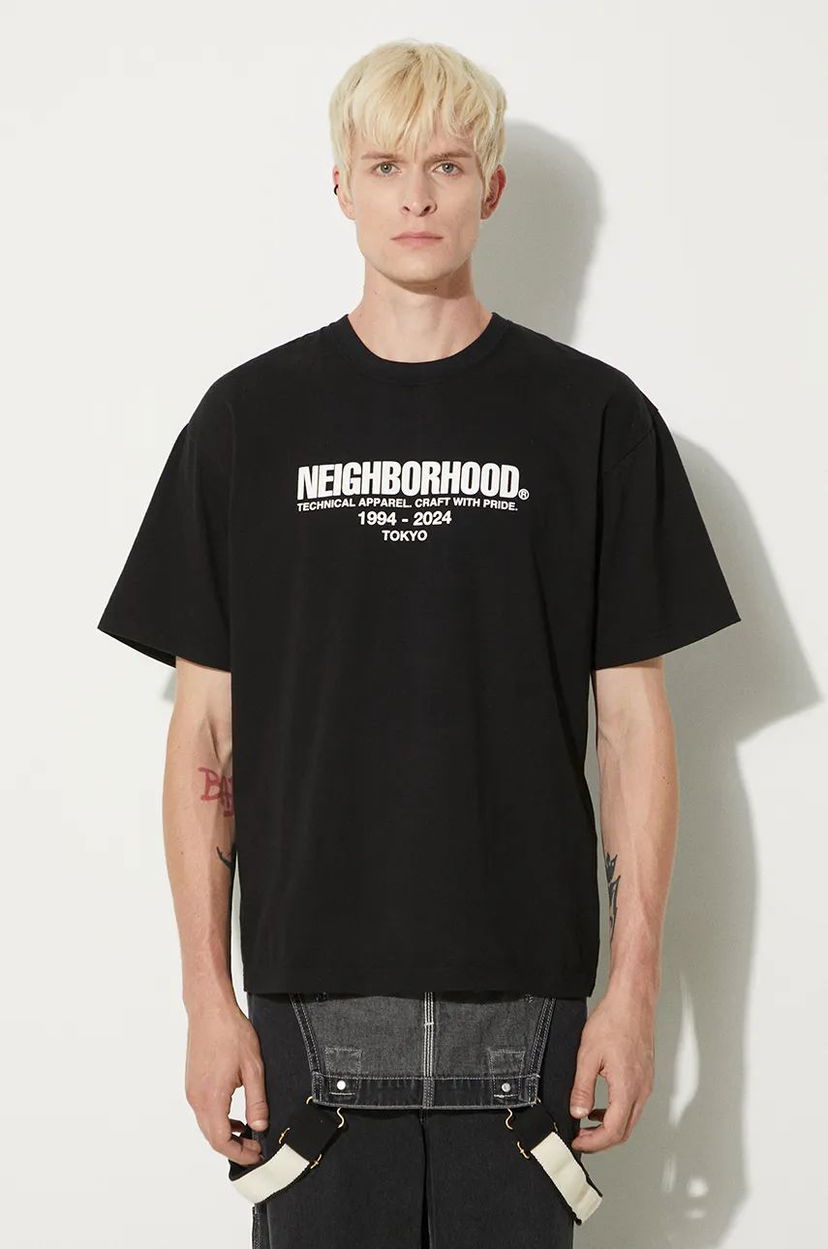 Футболка Neighborhood T-Shirt With Print чорний | 241PCNH.ST02