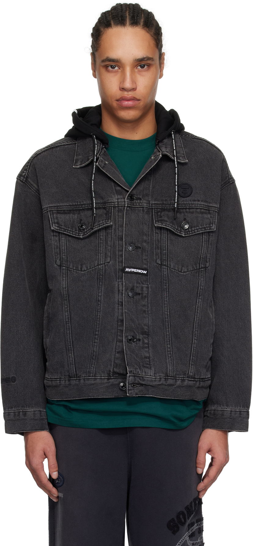 Куртка AAPE by A Bathing Ape AAPE by A Bathing Ape 'AAPE Now' Denim Jacket чорний | AAPLJM7700XXNBKL