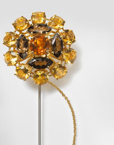 Pin Dolce & Gabbana Dolce & Gabbana Sicily Brooch with Madera Quartz, Smoky Quartz, and Citrines Жовтий | WPKN3GWYE01ZOO00, 1