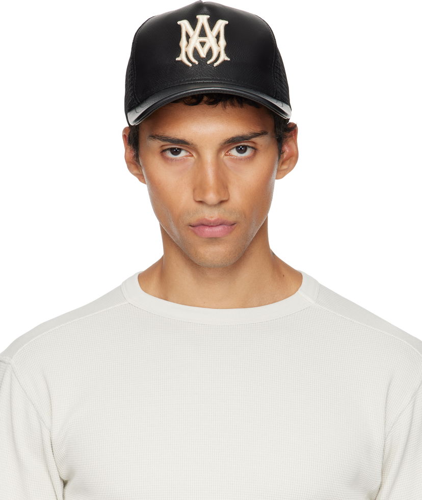 Кепка AMIRI AMIRI MA Leather Trucker Cap чорний | AMHATR1039