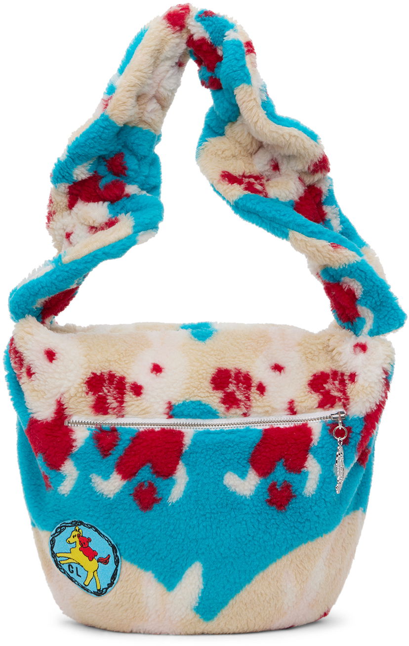 Сумка Chopova Lowena Exclusive Blue & Off-White Bunny Fleece Shoulder Bag Різнокольоровий | 1177