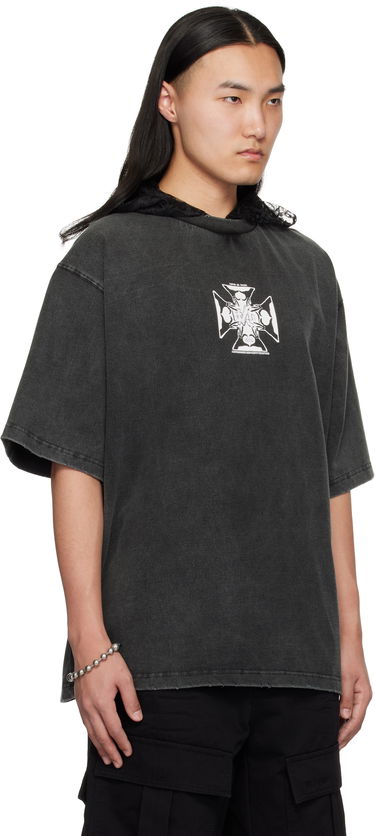 Футболка We11done We11done Heart Cross Graphic Hooded T-Shirt Сірий | WD-TH0-25-842-U-BK, 4