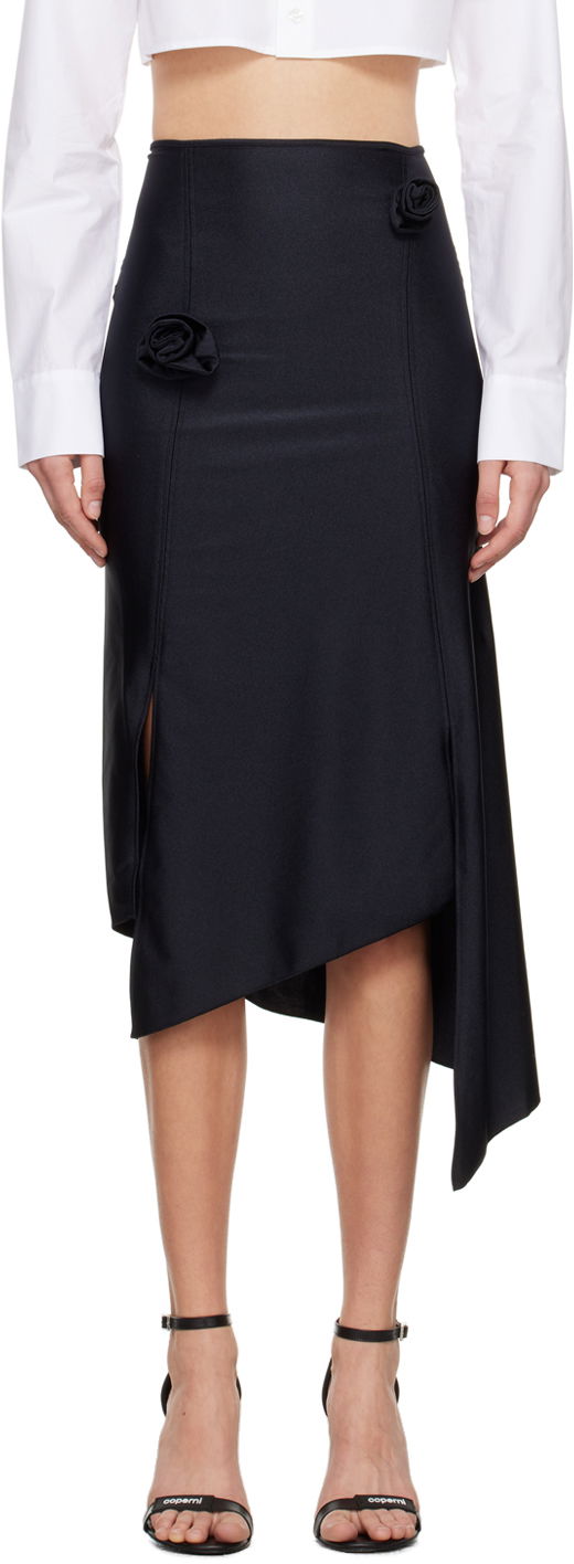 Спідниця Coperni Flower Detail Asymmetrical Midi Skirt чорний | COPJS30545