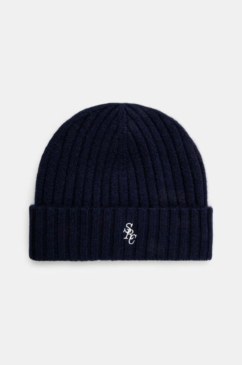 Шапка Sporty & Rich Wool Cashmere Beanie темно-синій | AC066506302BL32