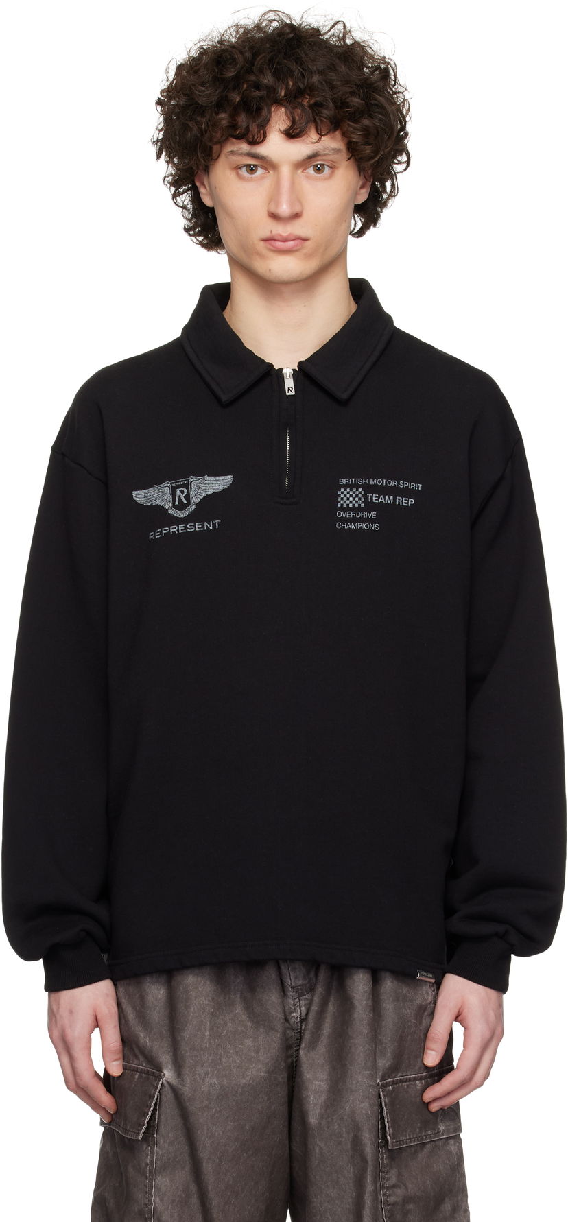 Cветр Represent Clo Represent 'Team Rep' Quarter-Zip Sweatshirt чорний | MLM41054