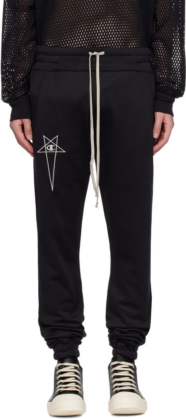 Спортивні штани Rick Owens Rick Owens Champion Edition Joggers Sweatpants чорний | CM01E1684 CHJS SHINY SWEAT JERSE, 0