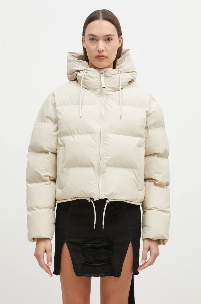 Пуховик Rains Alta Short Puffer Jacket бежевий | 15150.26