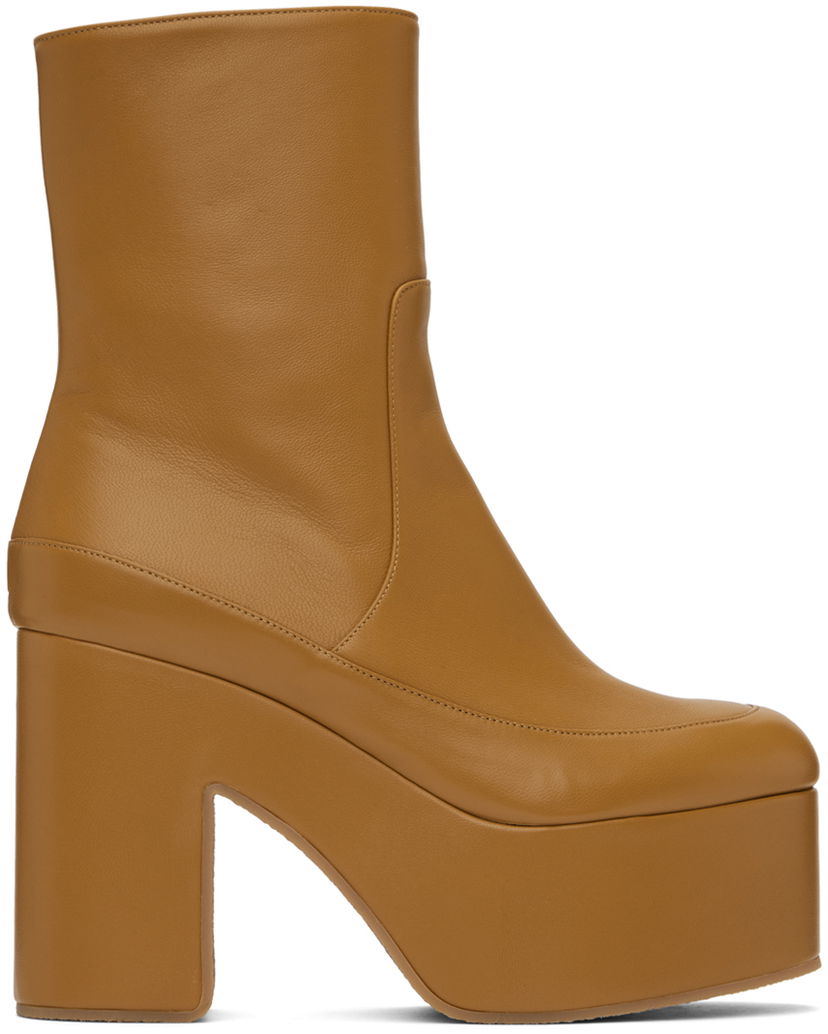 Кросівки та взуття Dries Van Noten Dries Van Noten Heeled Leather Boots Помаранчевий | WS241-257-112