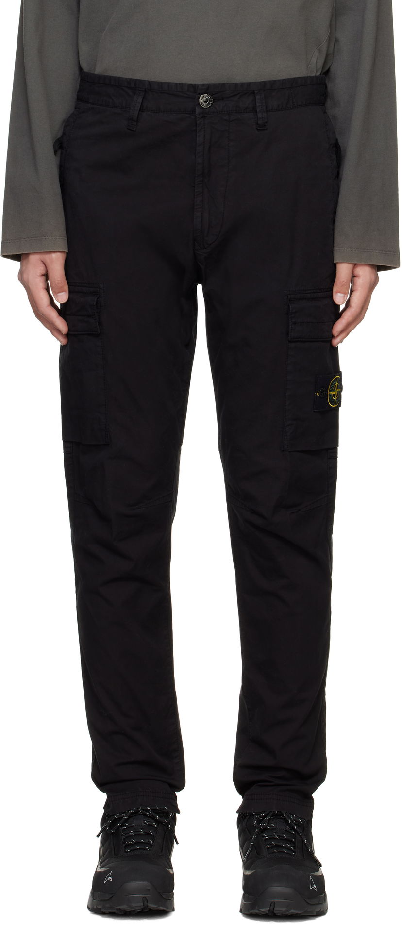 Штани карго Stone Island Stone Island Supima Cotton Twill Stretch-TC Cargo Pants чорний | K1S153100304S0010
