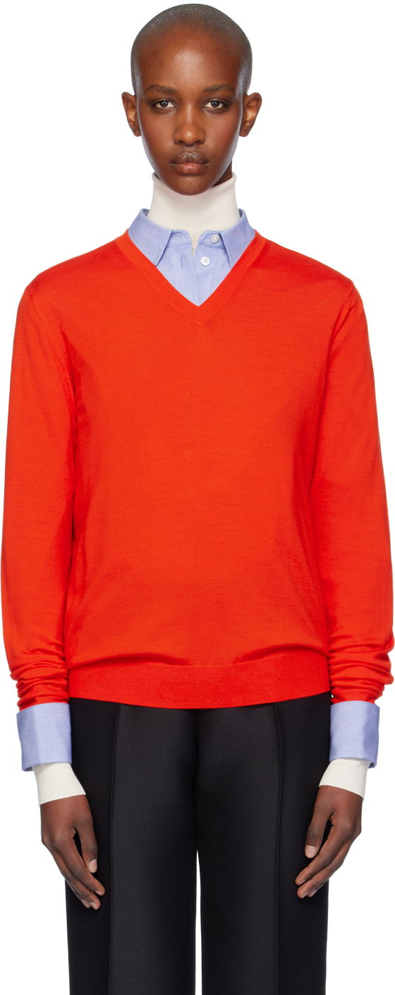Cветр The Row The Row Haius V-Neck Sweater Червоний | 8253-Y590