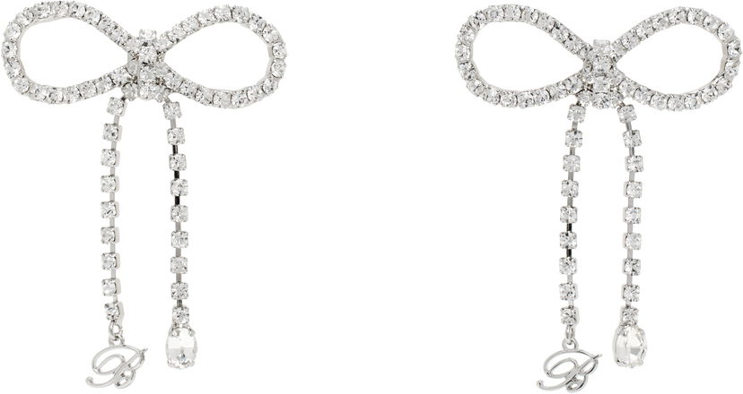 Сережки Blumarine Blumarine Crystal Bow Drop Earrings Металік | P522W305A