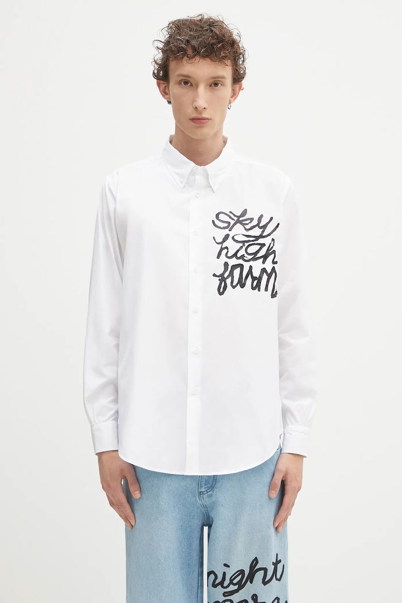 Сорочка Sky High Farm Sky High Farm SHF Overprint Button-Down Shirt білий | SHF07B003
