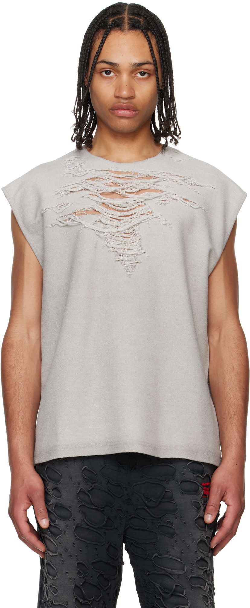Безрукавка Diesel Diesel S-Rub-SL Distressed Tank Top Сірий | A19115-0PLAI-97C