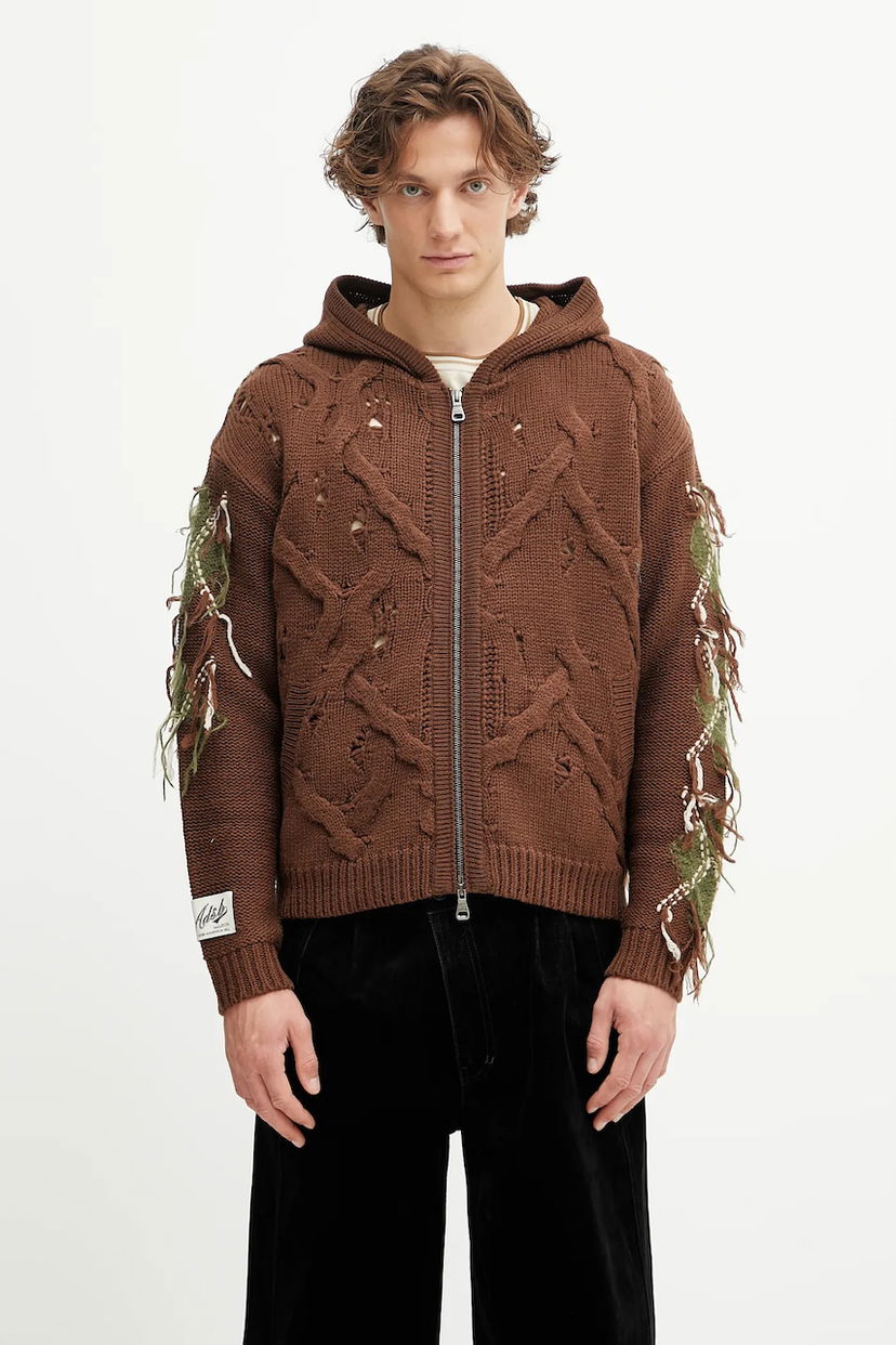 Cветр Andersson Bell Andersson Bell Argyle Fisherman Hooded Zip-Up Cardigan Коричневий | atb1347u