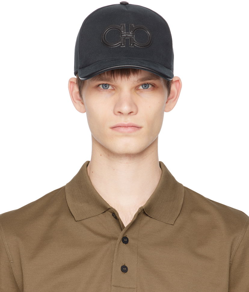 Кепка FERRAGAMO Baseball Cap with Embroidered Logo чорний | 736927