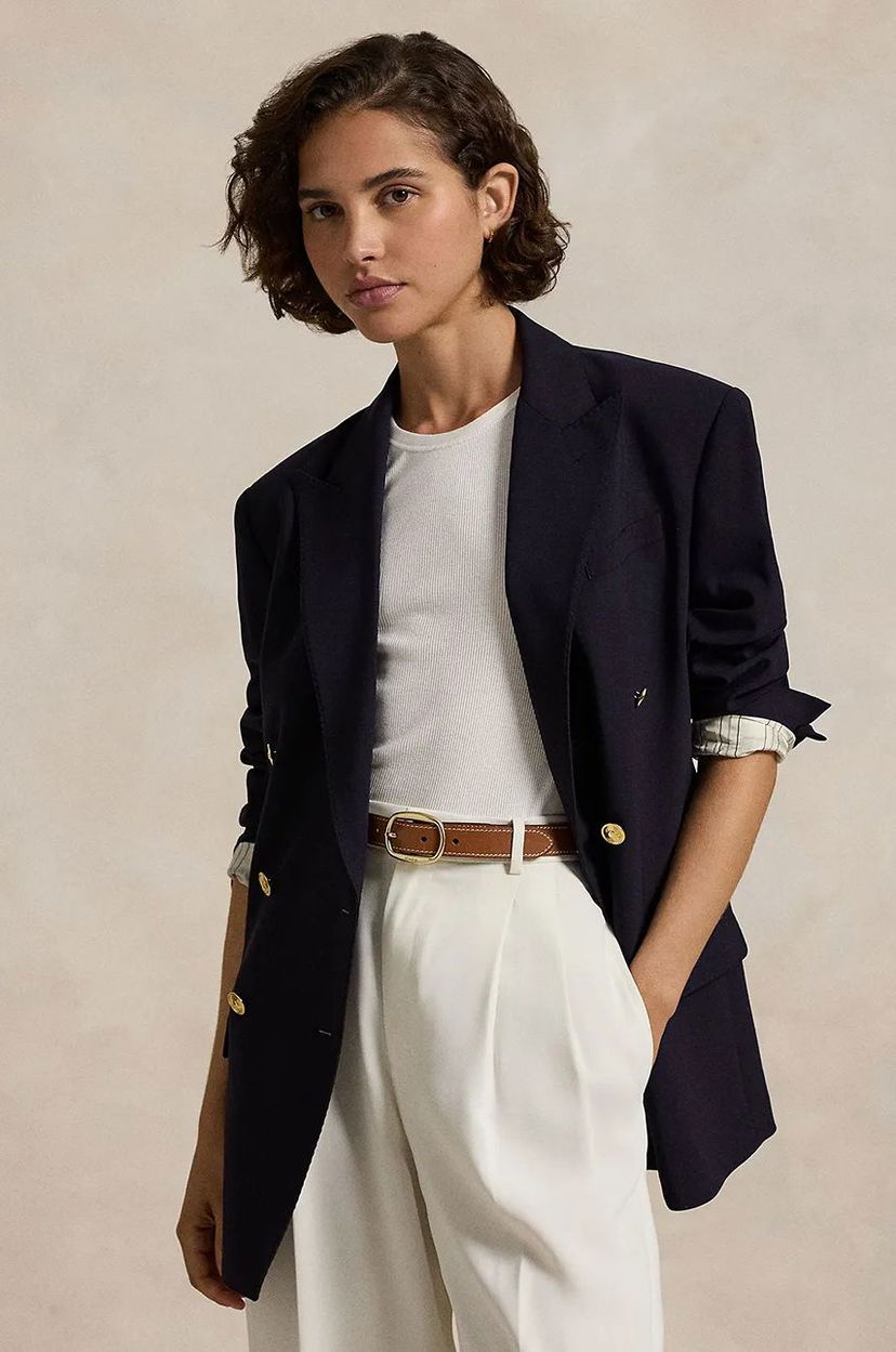 Куртка Polo by Ralph Lauren Double-Breasted Blazer Синій | 211952717