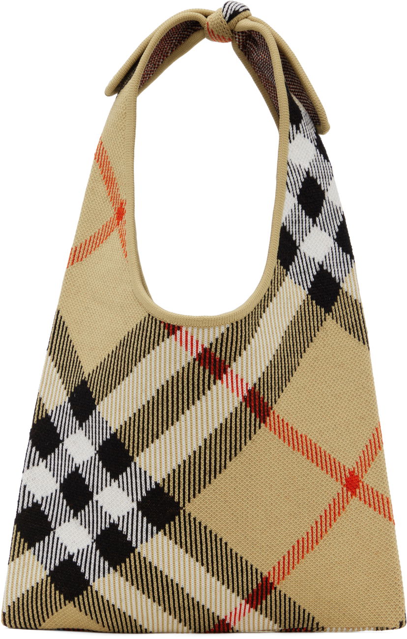 Сумочка Burberry Burberry Check Tie Knit Tote бежевий | 8110029