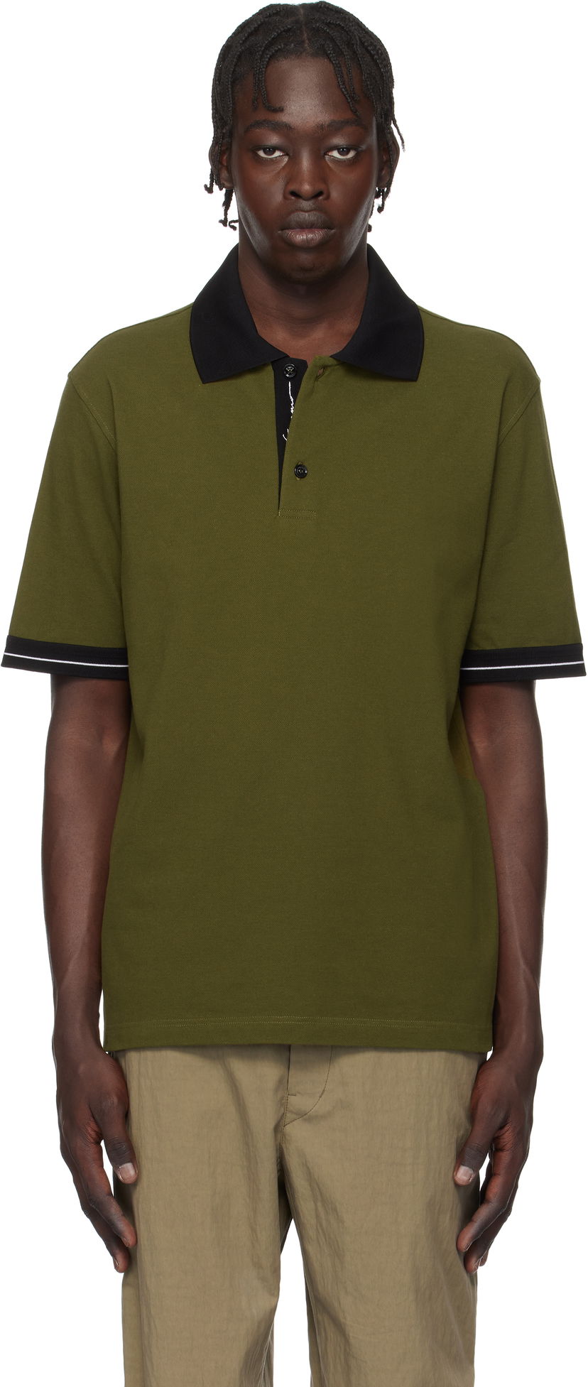 Сорочка поло FERRAGAMO Salvatore Ferragamo Color Block Polo Зелений | 781016