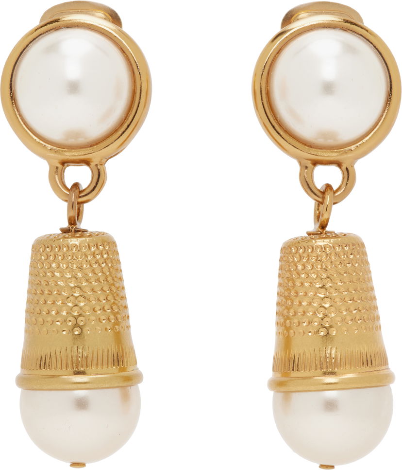 Сережки Moschino Moschino Pearl Thimble Clip-On Earrings Металік | 25121911084031006