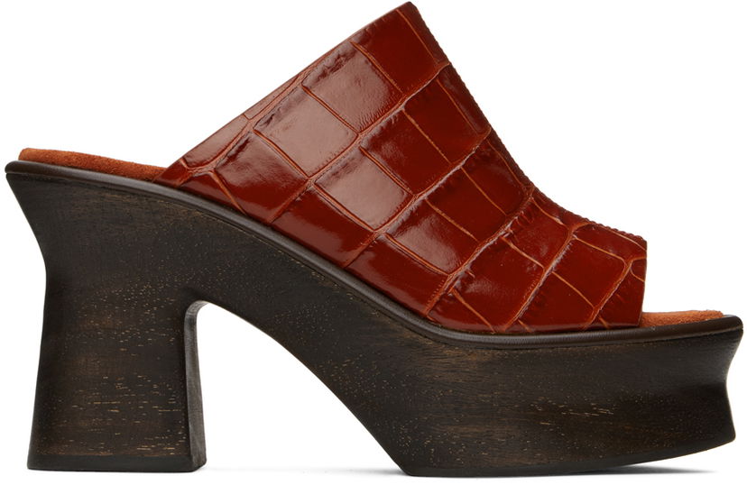 Аксесуари FERRAGAMO Ferragamo Samanta Platform Heeled Mules Коричневий | 01E077 758219
