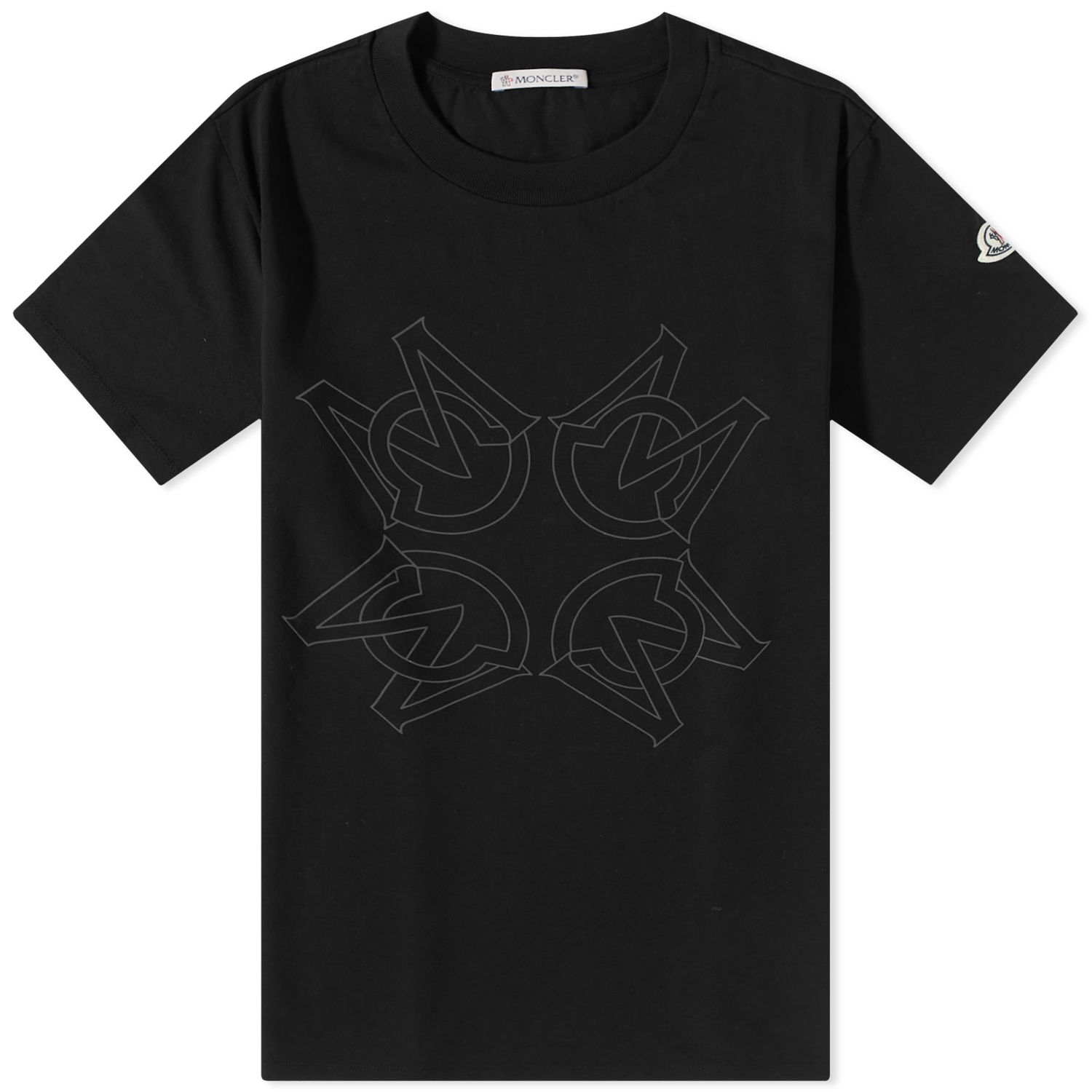 Футболка Moncler Mirror Logo Tee чорний | I1-091-8C000-04-8390T-999, 0