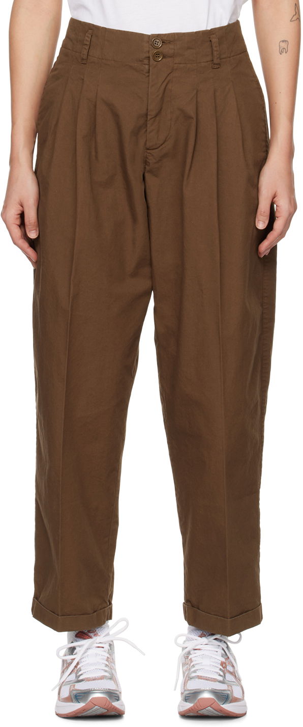 Штани YMC Keaton Pleated Trousers Коричневий | Q4UAN