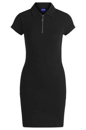 плаття BOSS Stretch Cotton Bodycon Dress with Zip Placket чорний | 50537417
